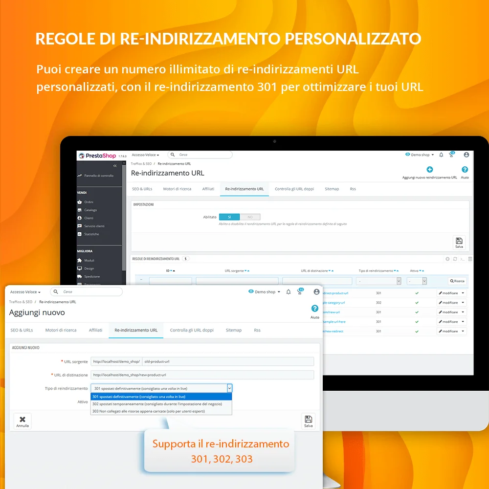Regole di reindirizzamento personalizzate