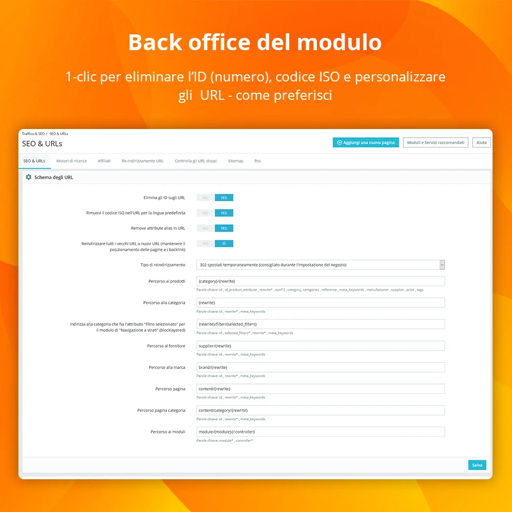Presentazione del pannello di amministrazione del modulo