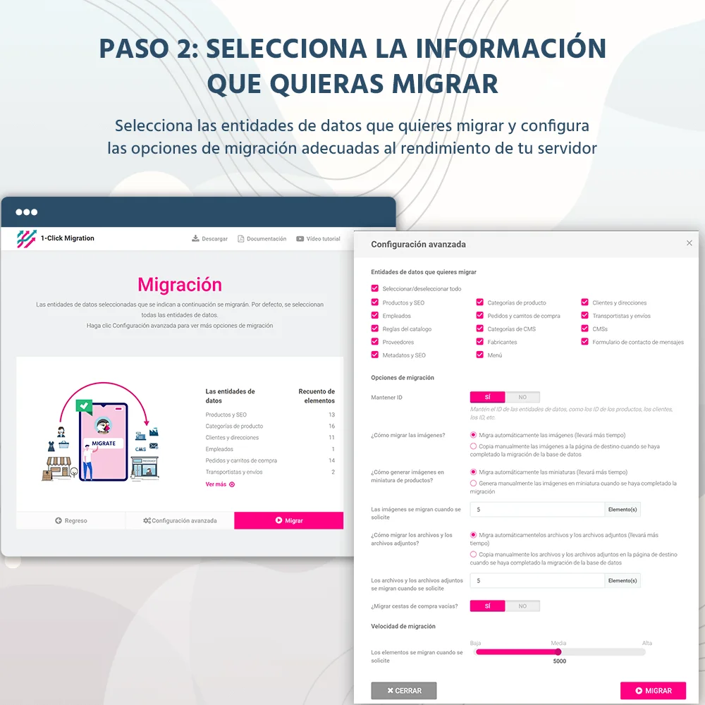 Presentamos 1 Clic para Migrar o Actualizar - una herramienta para migrar PrestaShop 1.7 a 8