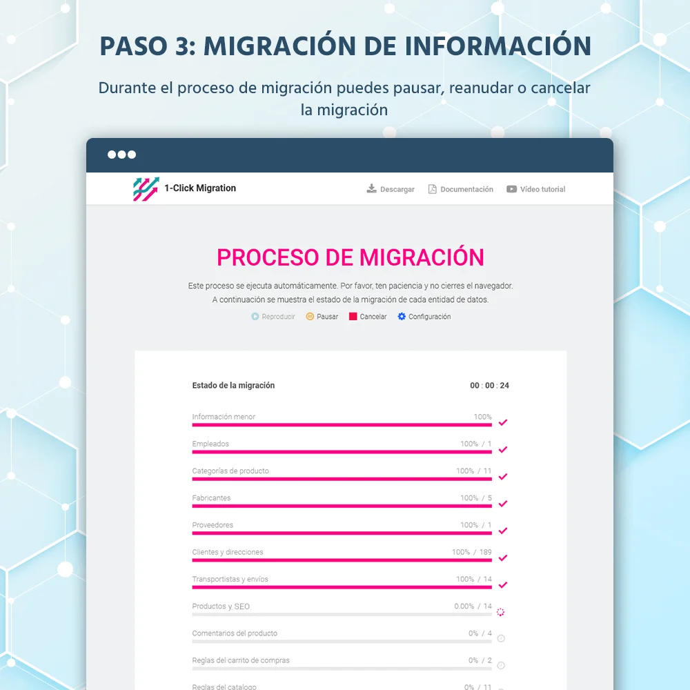 Presentamos 1 Clic para Migrar o Actualizar - una herramienta para migrar PrestaShop 1.7 a 8