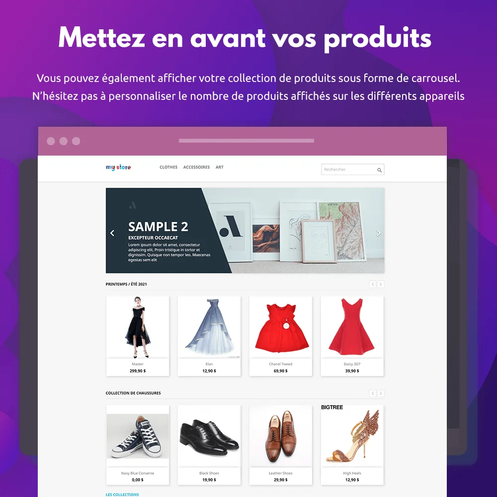 Présentez des collections de produits en disposition de carrousel Présentez des collections de produits en disposition de carrousel