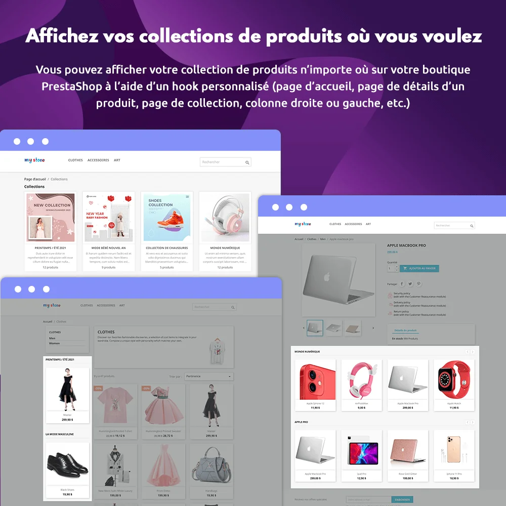 Affichez des collections de produits n'importe où à l'aide du module de galerie PrestaShop