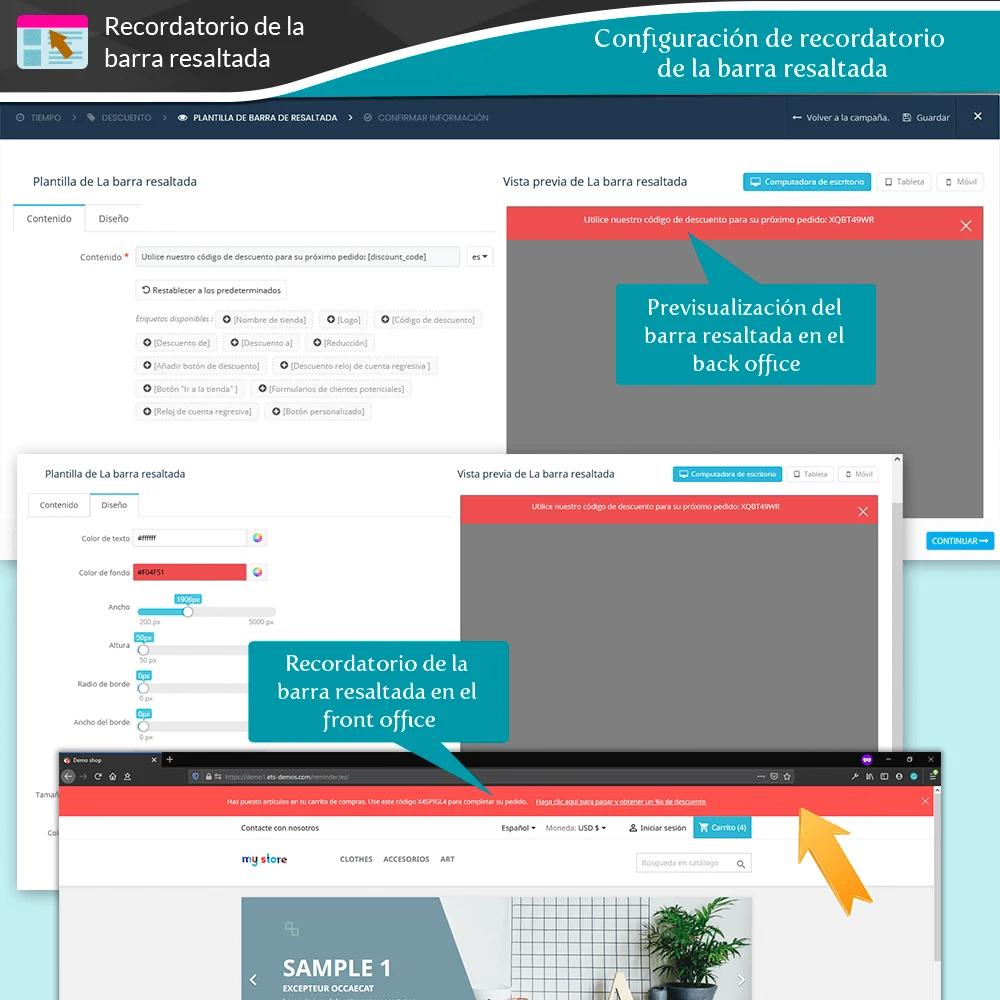 Presentación del módulo PrestaShop de recordatorio de carrito abandonado