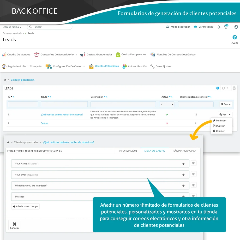 Presentación del módulo PrestaShop de recordatorio de carrito abandonado