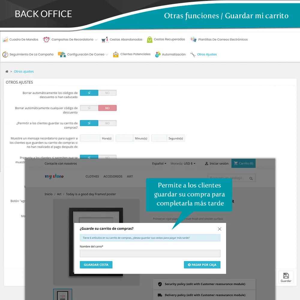 Presentación del módulo PrestaShop de recordatorio de carrito abandonado