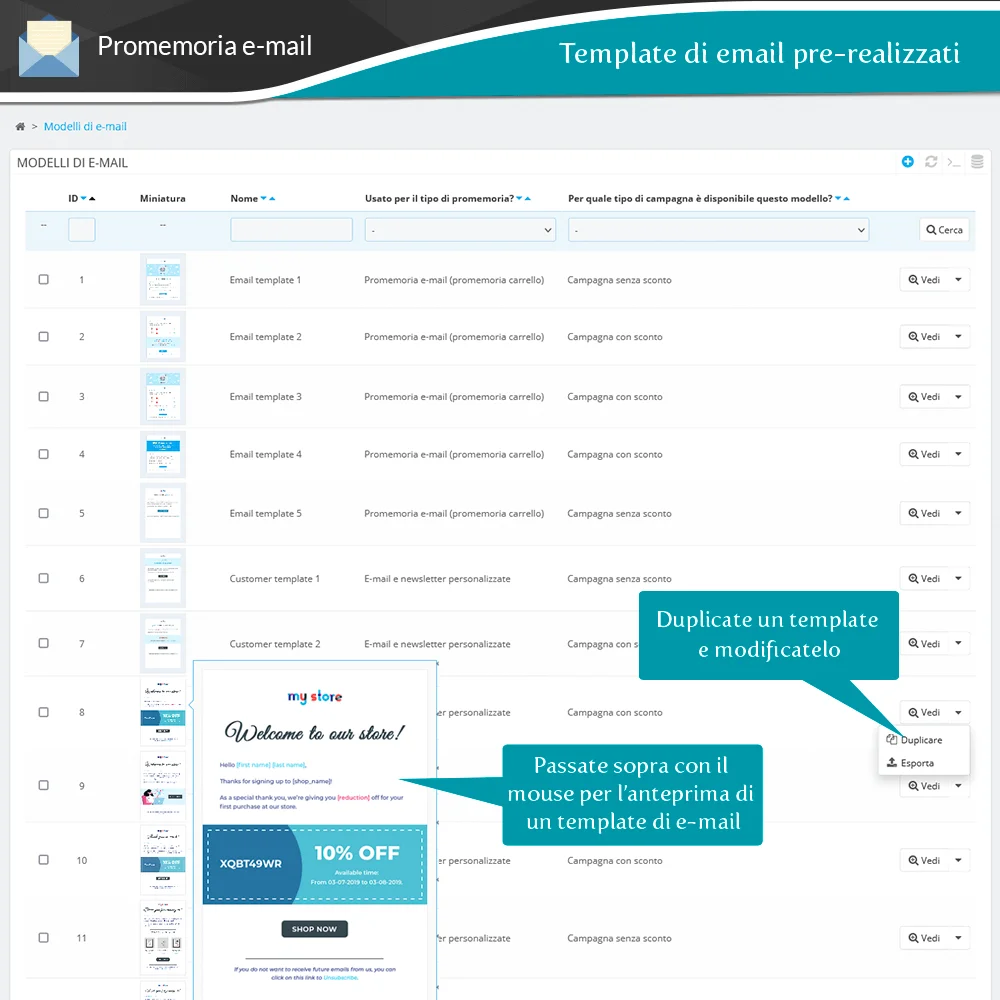 Presentazione del modulo PrestaShop di promemoria carrello abbandonato