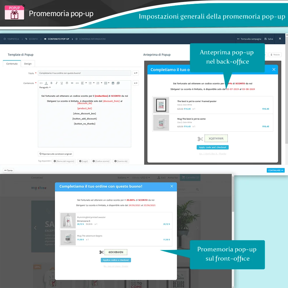 Presentazione del modulo PrestaShop di promemoria carrello abbandonato