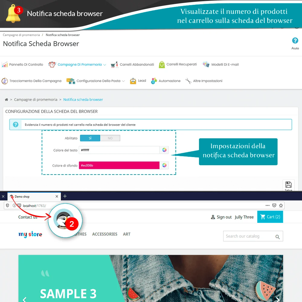 Presentazione del modulo PrestaShop di promemoria carrello abbandonato