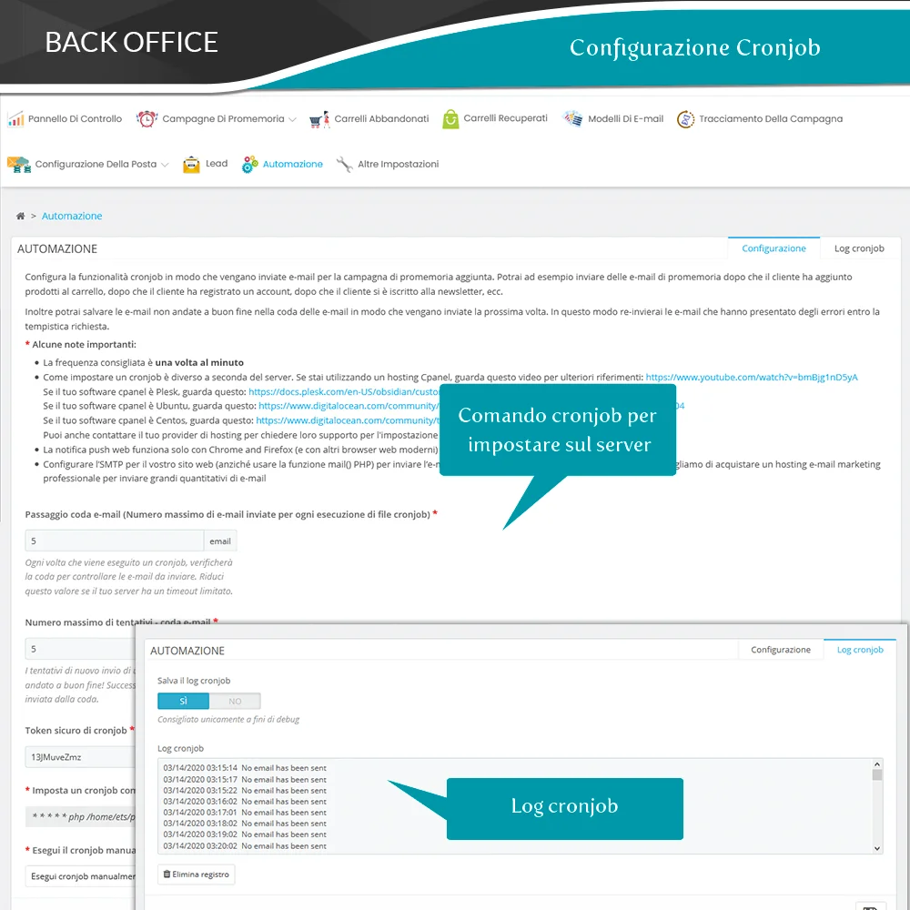 Presentazione del modulo PrestaShop di promemoria carrello abbandonato
