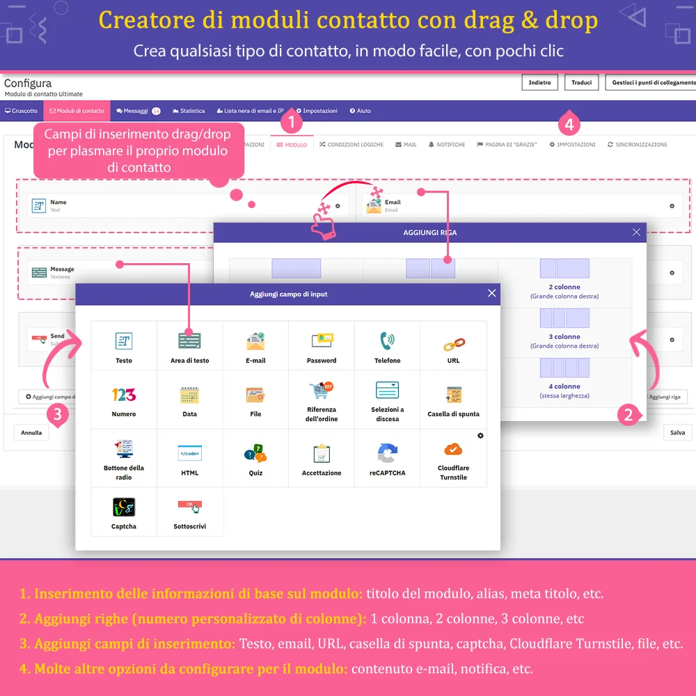 Costruttore di moduli PrestaShop con funzione drag and drop Costruttore di moduli PrestaShop con funzione drag and drop
