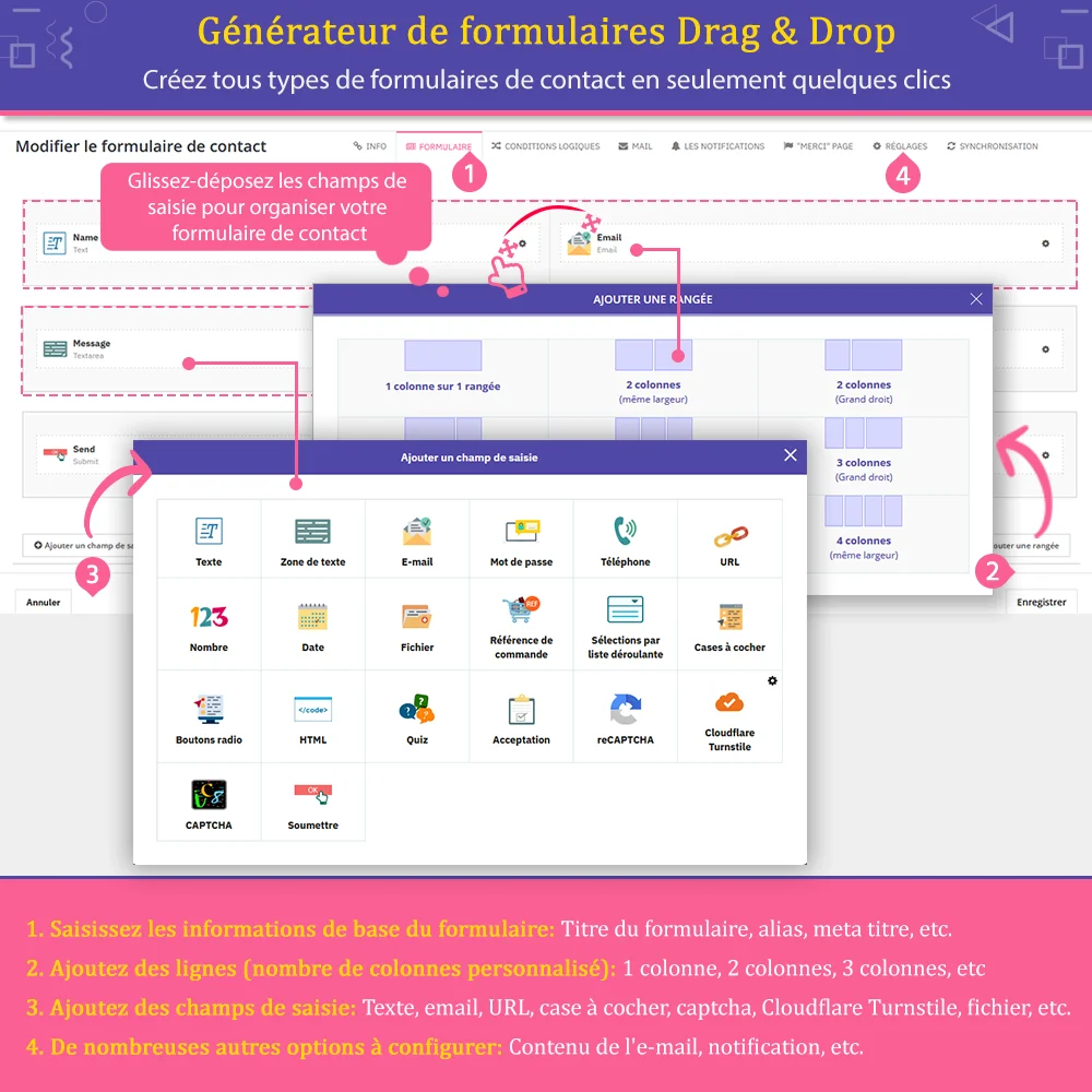 Créateur de formulaires PrestaShop par glisser-déposer Créateur de formulaires PrestaShop par glisser-déposer