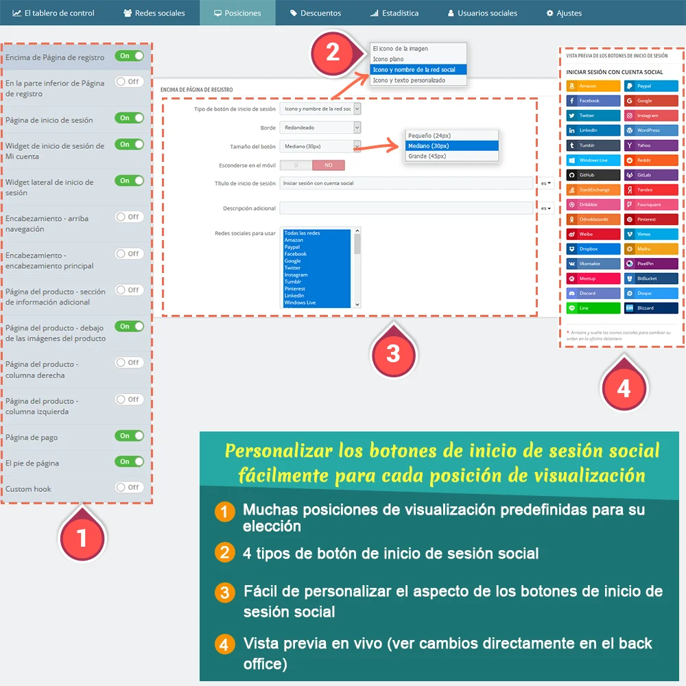 Presentar el módulo de inicio de sesión social de PrestaShop