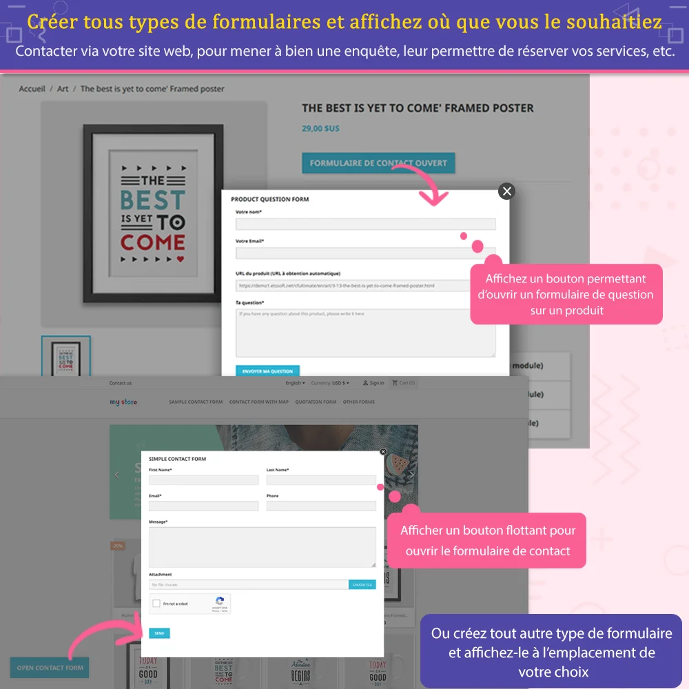 Créez n'importe quel type de formulaire et affichez-le n'importe où