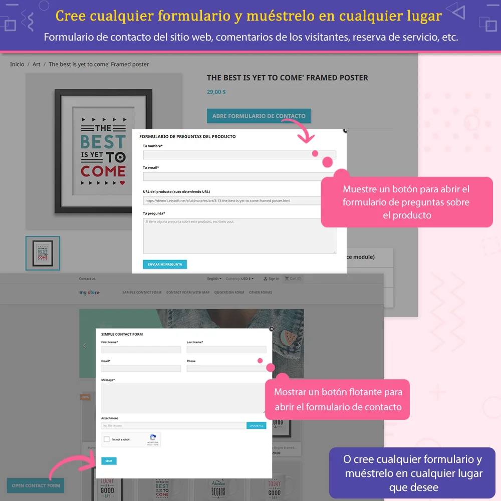 Presentación del módulo de formulario de contacto de PrestaShop