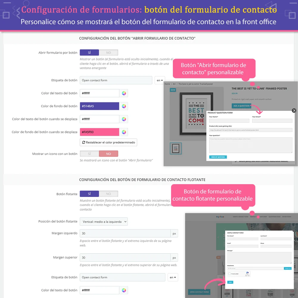 Presentación del módulo de formulario de contacto de PrestaShop