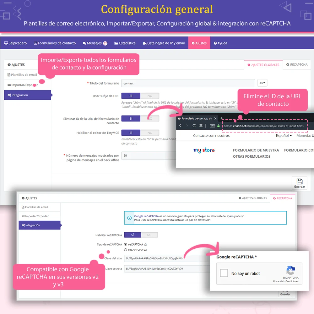 Presentación del módulo de formulario de contacto de PrestaShop