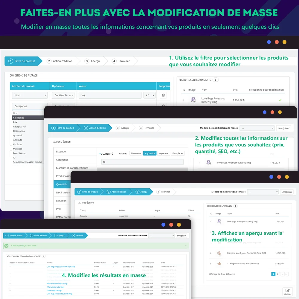 Modifier plusieurs informations produit en quelques clics avec le module gestionnaire de produits PrestaShop