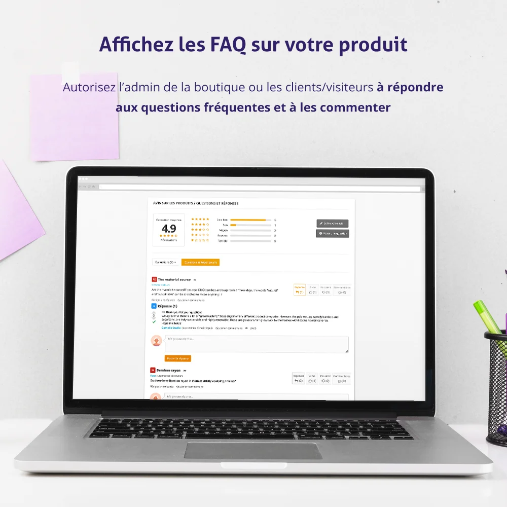 Le module d'avis clients PrestaShop affiche les FAQ sur les produits Le module d'avis clients PrestaShop affiche les FAQ sur les produits