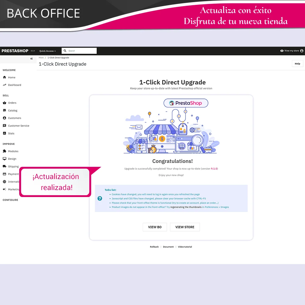 Actualización exitosa