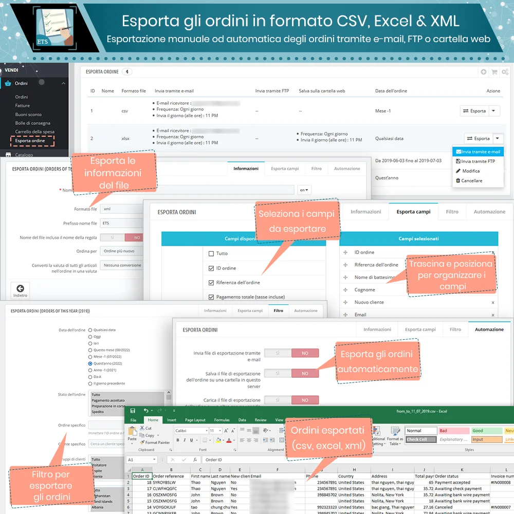Presentiamo il modulo esporta ordini PrestaShop