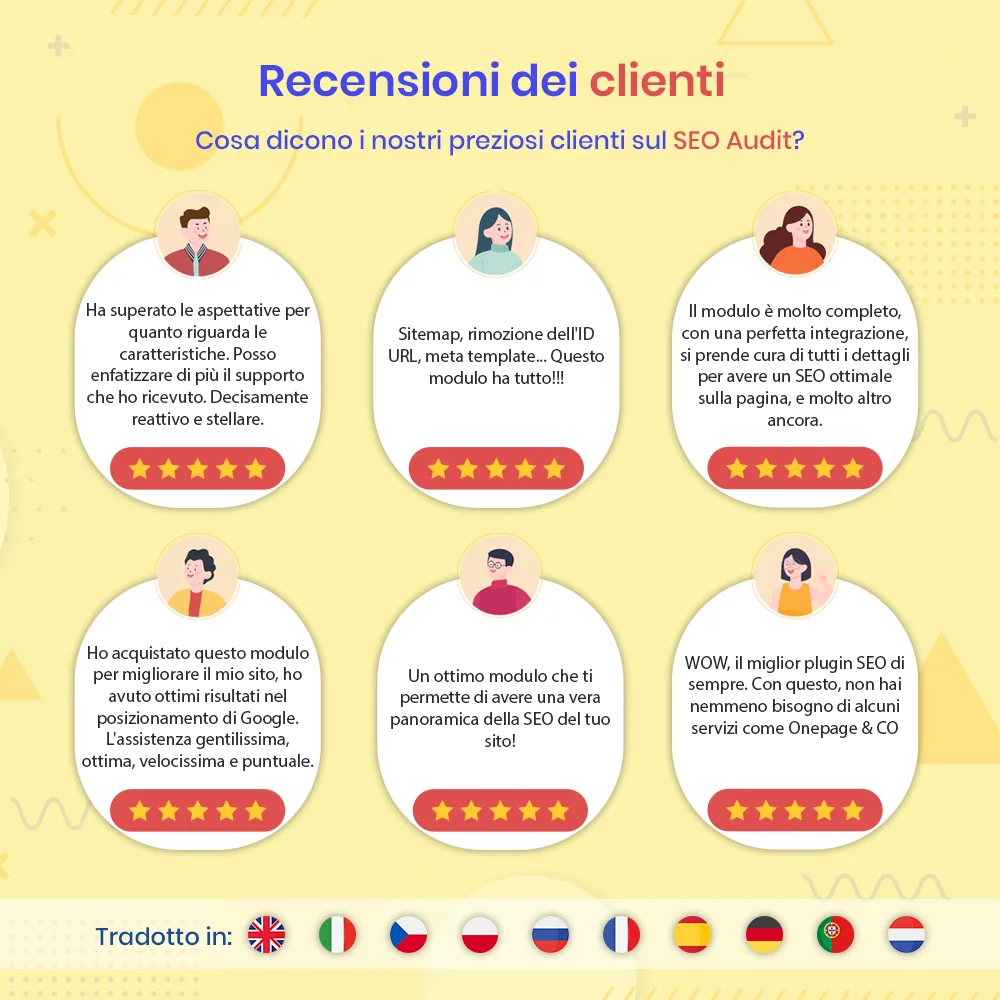 Presentazione di "SEO Audit" - un modulo Prestashop SEO completo di tutto per il SEO