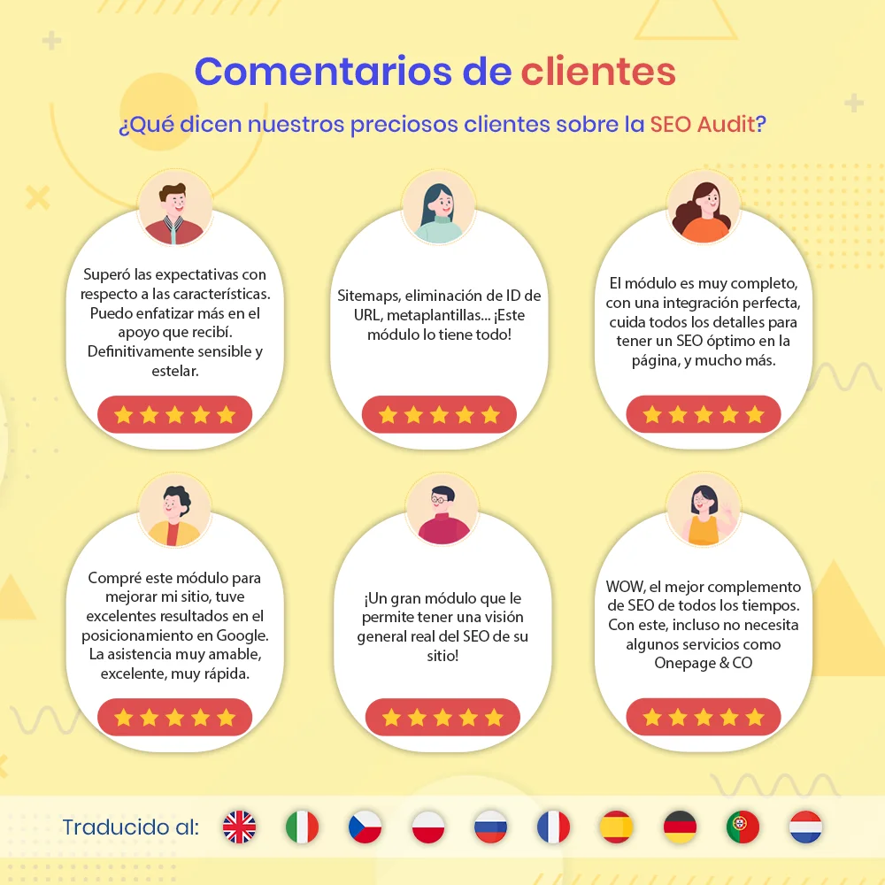 Presentación de "SEO Audit" - un módulo Prestashop SEO que incluye todo para SEO