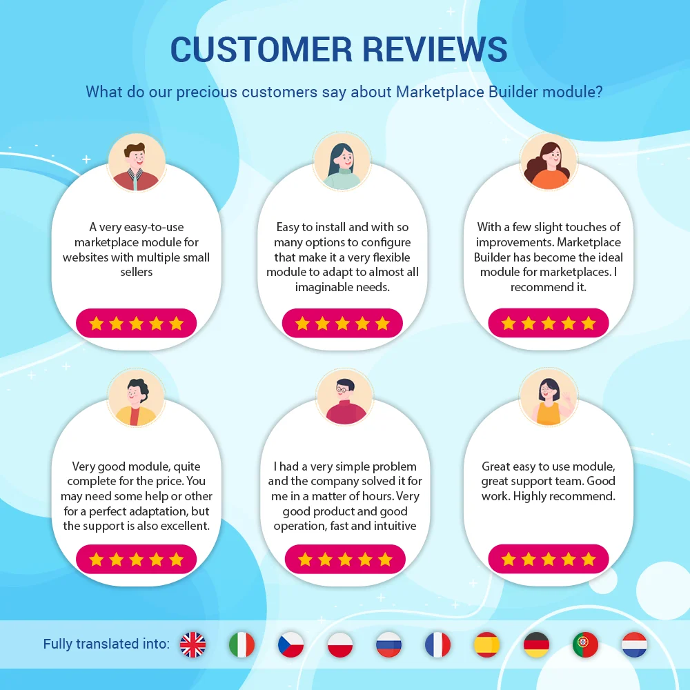 Phản hồi của khách hàng về mô-đun thị trường PrestaShop của chúng tôi