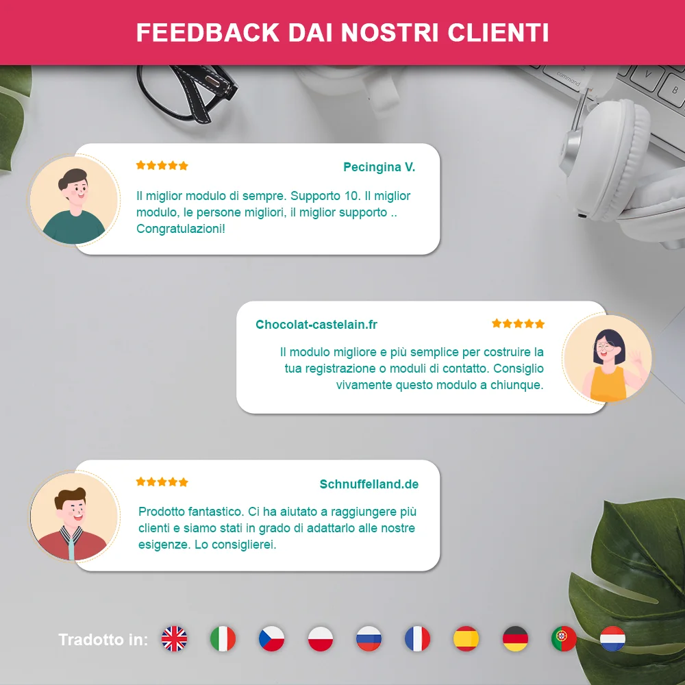 Feedback dei clienti sul nostro modulo di modulo di contatto PrestaShop Feedback dei clienti sul nostro modulo di modulo di contatto PrestaShop
