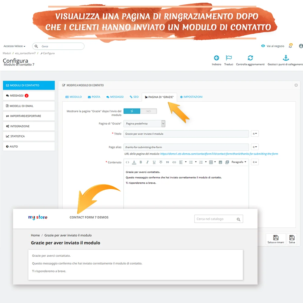 Impostazioni SEO per la pagina di contatto