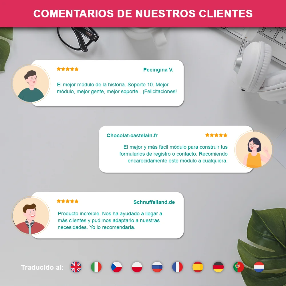 Opiniones de los clientes sobre nuestro módulo de formulario de contacto para PrestaShop Opiniones de los clientes sobre nuestro módulo de formulario de contacto para PrestaShop