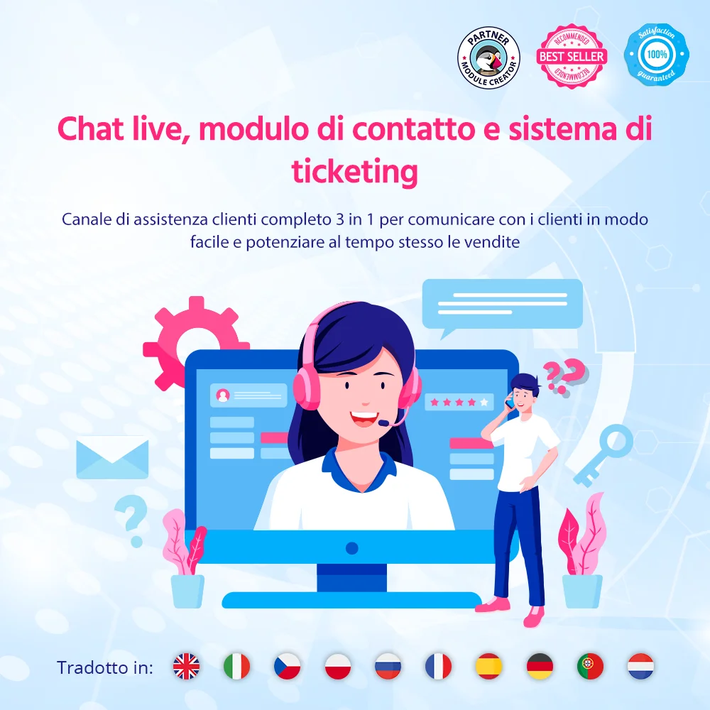 Presenta il modulo di chat in diretta di PrestaShop