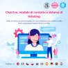 Chat live, modulo di contatto e sistema di ticketing