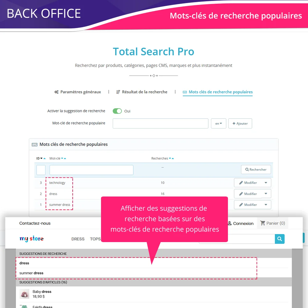Présenter le module de recherche PrestaShop