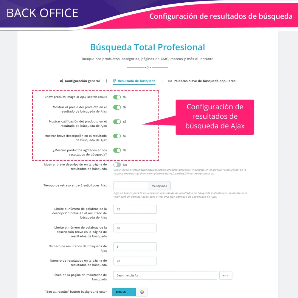 Presentar el módulo de búsqueda de PrestaShop
