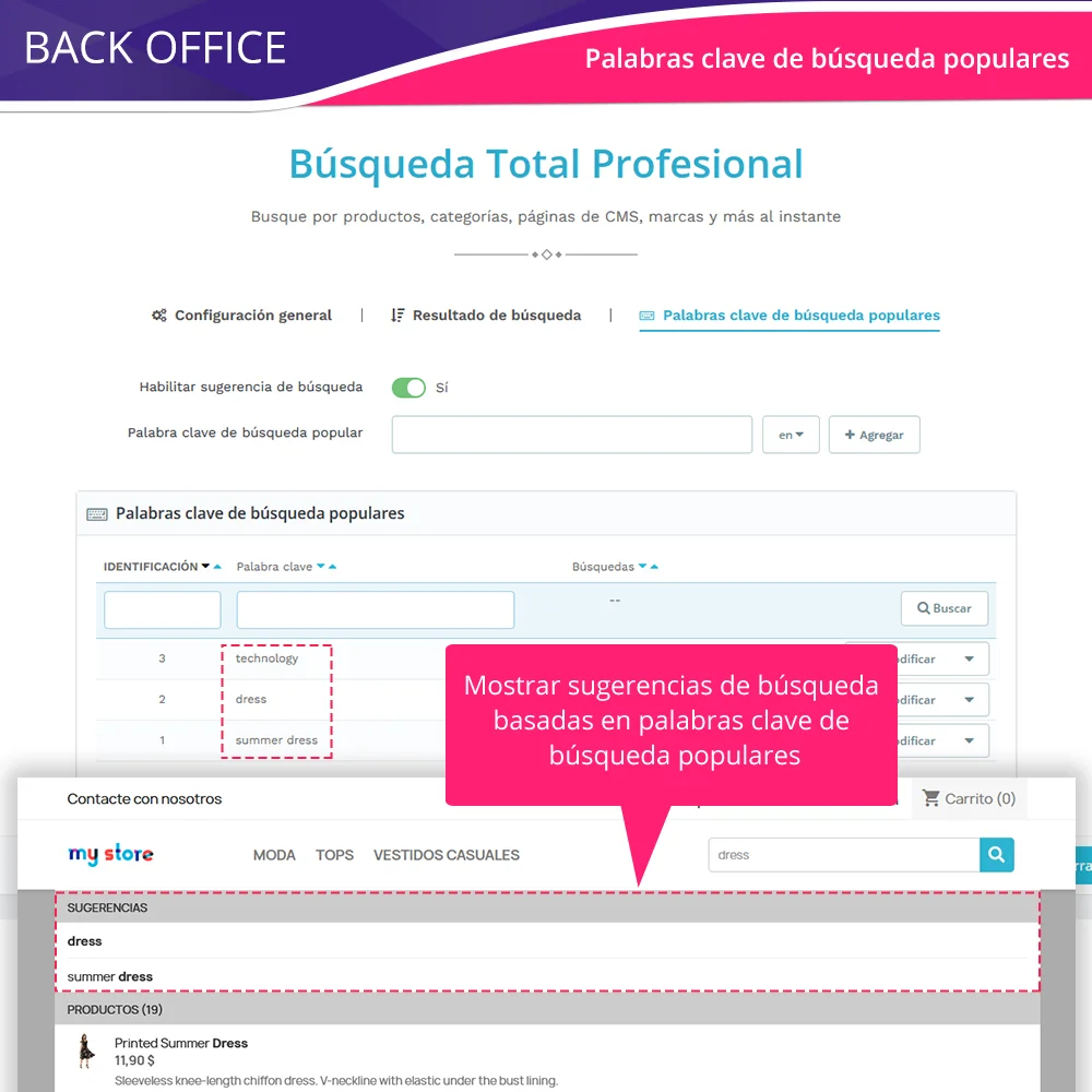 Presentar el módulo de búsqueda de PrestaShop