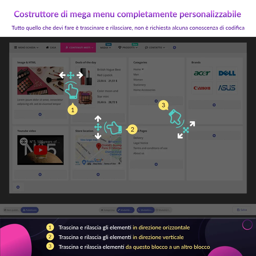 Presentazione del modulo menu mega PrestaShop