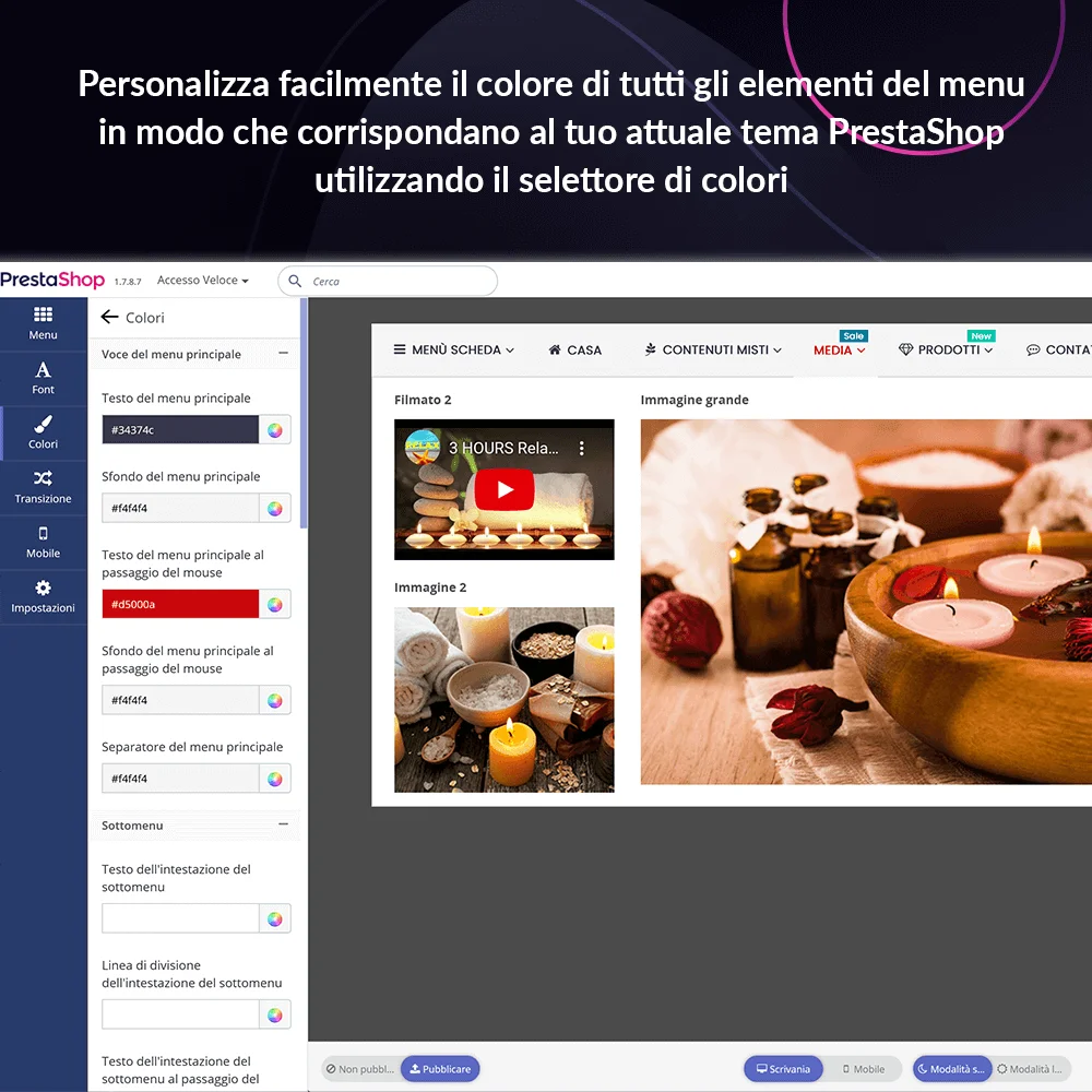 Presentazione del modulo menu mega PrestaShop