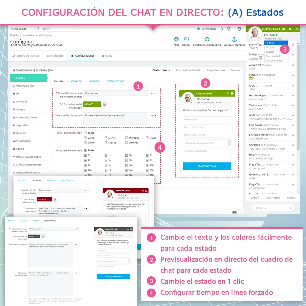 Presentar el módulo de chat en vivo de PrestaShop