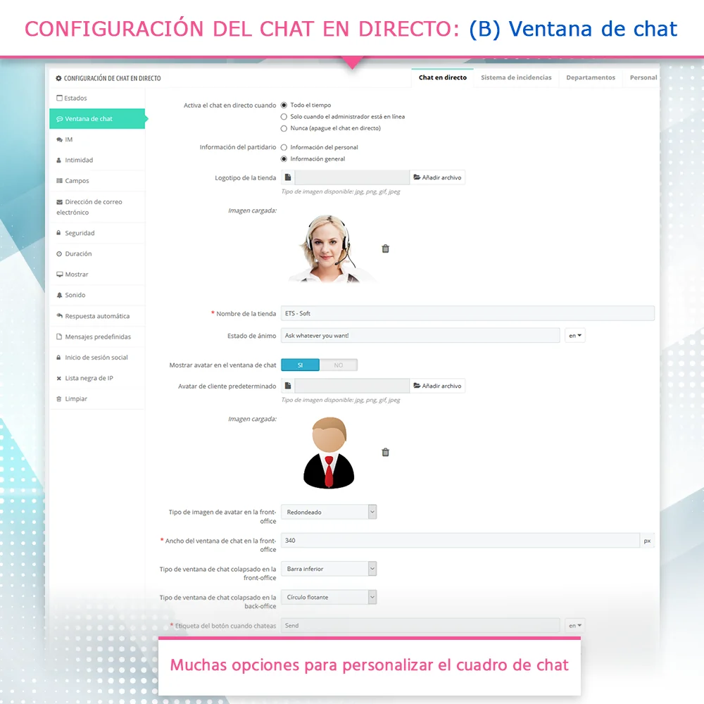 Presentar el módulo de chat en vivo de PrestaShop