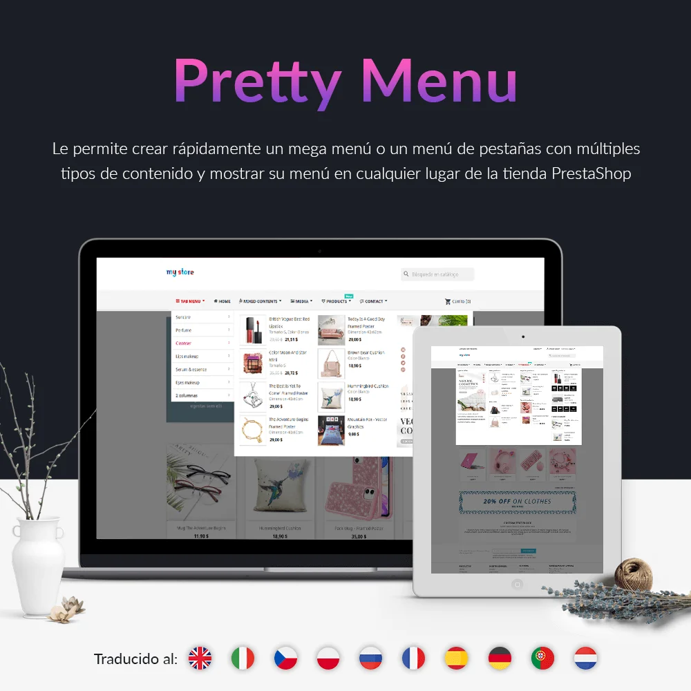 Introducción del módulo menú mega PrestaShop Introducción del módulo menú mega PrestaShop