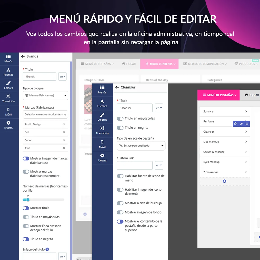 Introducción del módulo menú mega PrestaShop