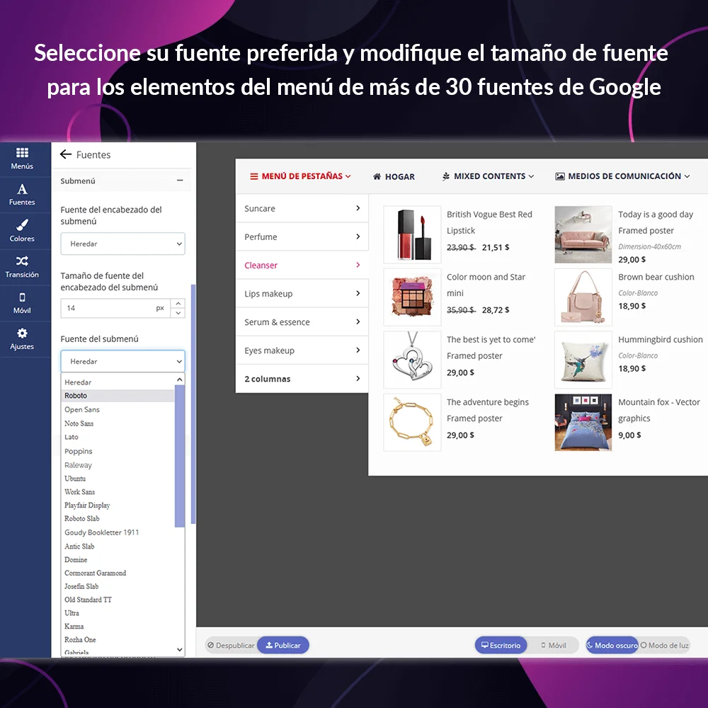 Introducción del módulo menú mega PrestaShop