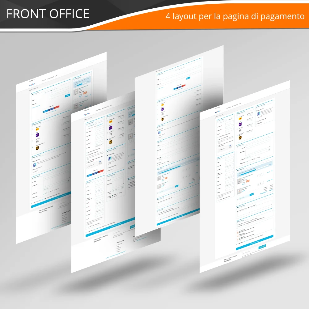 Presentazione del modulo di checkout in una pagina di PrestaShop