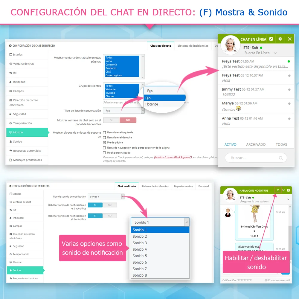 Presentar el módulo de chat en vivo de PrestaShop