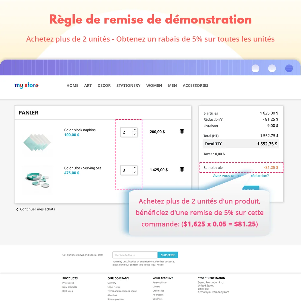 Règle de remise de démonstration
