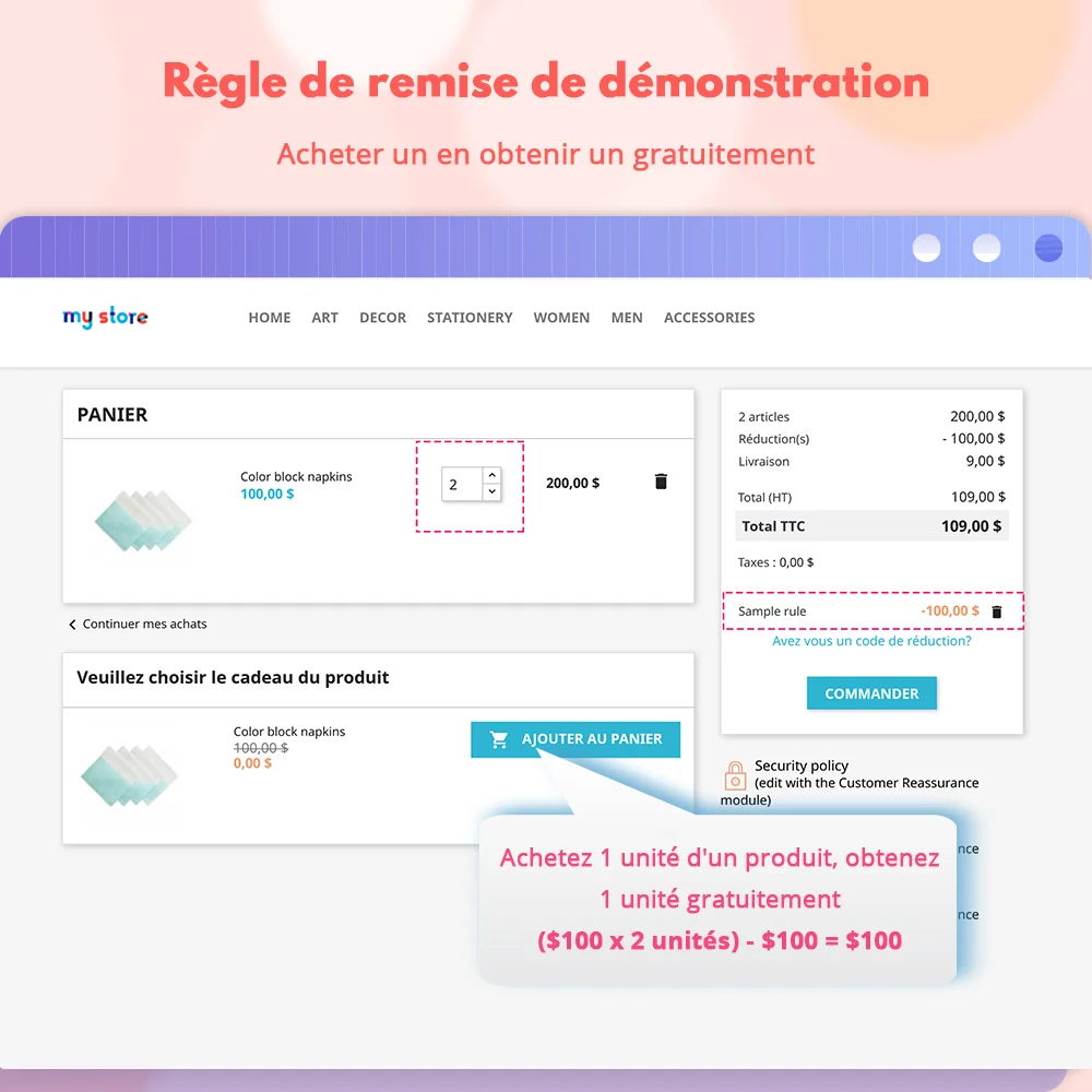 Règle de remise de démonstration