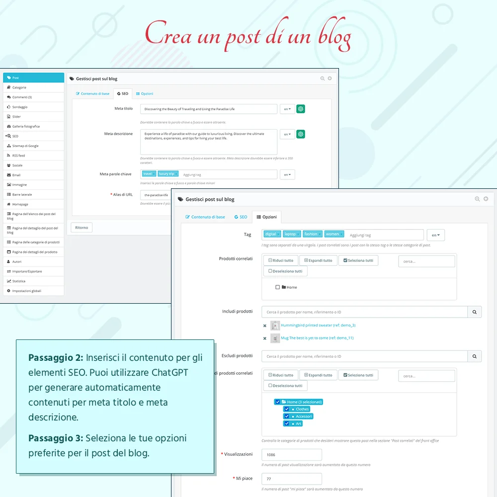 Presentazione di BLOG - Modulo blog All In 1 per PrestaShop