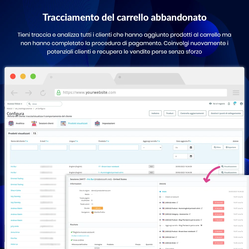 Introduce PrestaShop customer tracking module