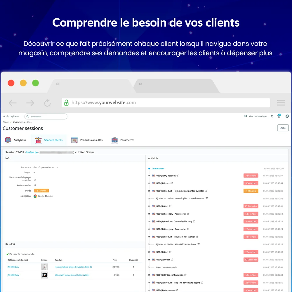 PrestaShop customer activity log module helps admin understand customers' need
