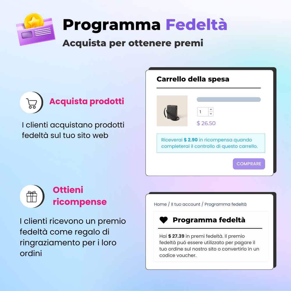 Presentazione del programma fedeltà nel modulo